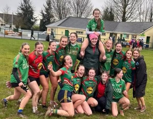 St. Leo's College Junior Footballers in triumphant form after the match in Tullamore