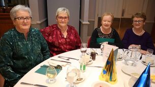 <p>Betty Lawler, Margaret Haughney, Helen Ellard and Mary Carroll at the Bennekerry Seniors night out in the Woodford Dolmen Hotel</p>