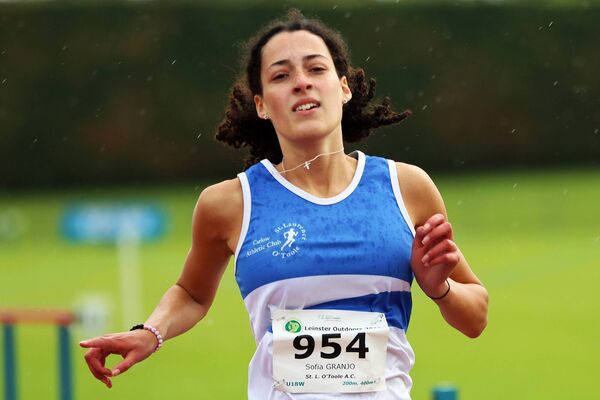 Sofia Granjo, the Leinster u20 400m champion Photo: Perri Williams
