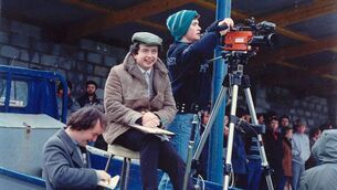 <p>Marty Morrissey at the 1986 All-Ireland Inter-Firms Junior Football Final between Shannon side, Molex, against Leinster champions, Lapple of Carlow.</p>