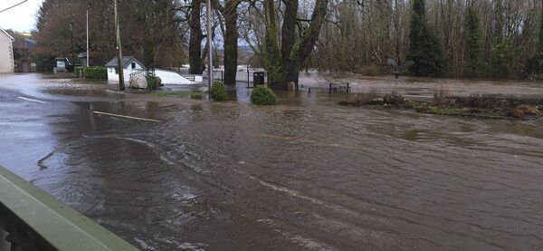 The River Derry burst its bank in Clonegal due to Storm Chandra Photo courtesy of Katheriona Myler