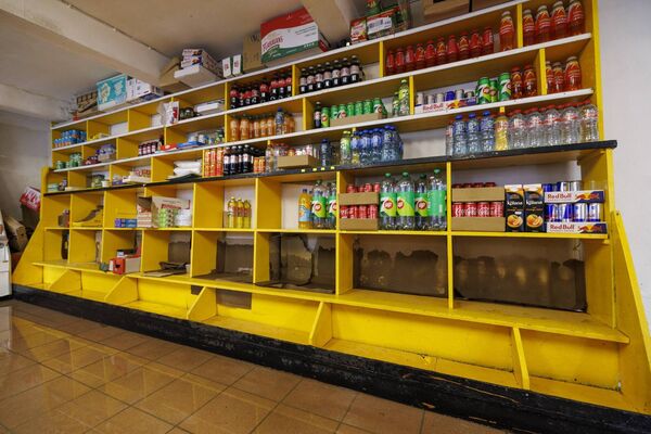The cardboard shows the level where the water rose to in the General Stores in Clonegal. Pic:© Michael O'Rourke Photography 2026