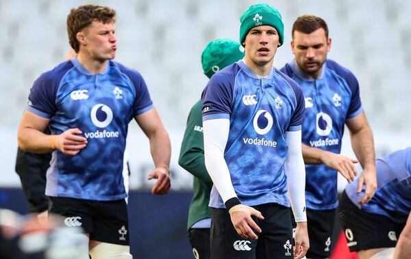 Cian and Sam Prendergast in Ireland camp ahead of the Six Nations. Photo: INPHO/Billy Stickland