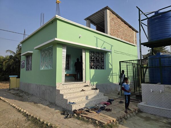 The newly-rennovated office, toilet and computer room at Elaine Jones's Celtic Cross school
