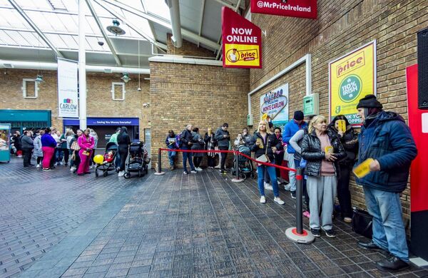 Customers queueing for the opening of Mr Price in the Carlow Shopping Centre
