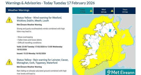 Latest weather warning issued for Carlow as flooding risk rises