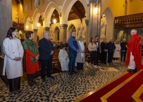 Newlywed couple Chantelle and Conor Doyle bring the candle from their wedding to Fr John Dunphy during the St Valentine's Day Mass in St Clare's Church Newlywed couple Chantelle and Conor Doyle bring the candle from their wedding to Fr John Dunphy during the St Valentine's Day Mass in St Clare's Church