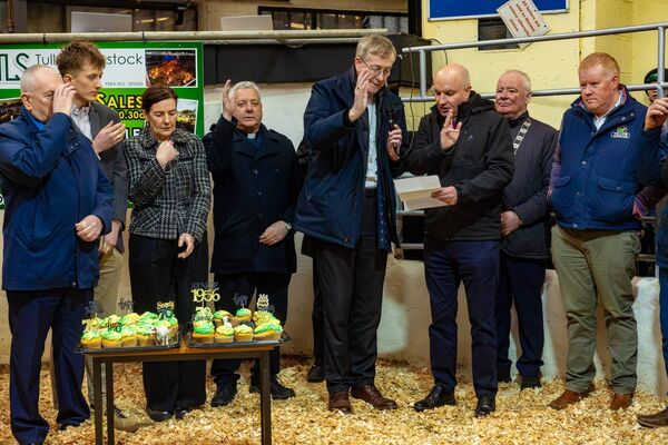 Bishop Denis Nulty and Reverend Adrian Wilkinson, Bishop of Cashel, Ferns & Ossory, perform a blessing during the Tullow Mart 70 year celebrations Bishop Denis Nulty and Reverend Adrian Wilkinson, Bishop of Cashel, Ferns & Ossory, perform a blessing during the Tullow Mart 70 year celebrations