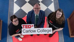<p>Dr Regina Donlon, Dr Derek Coyle and Orla Nic an Tuile launched TEDxCarlow College </p> <p>Dr Regina Donlon, Dr Derek Coyle and Orla Nic an Tuile launched TEDxCarlow College </p>