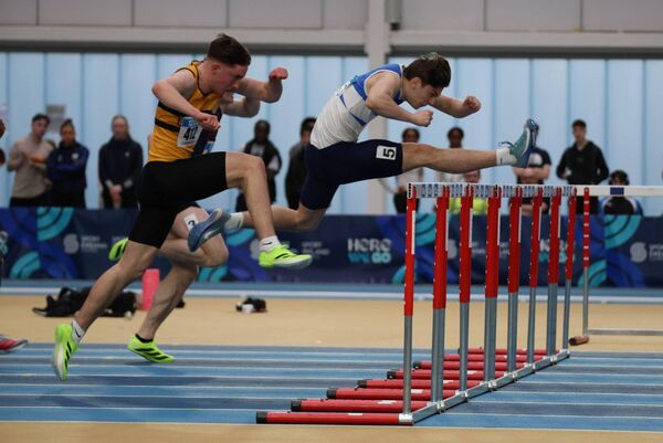 Adam Nolan - gold medalist in the 60m Hurdles at the national senior indoors.