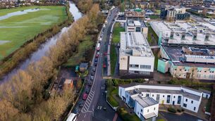 <p>An aerial view of traffic backed up on the Kilkenny Road, Carlow yesterday morning (Monday) Photo: Michael O'Rourke Photography</p> <p>An aerial view of traffic backed up on the Kilkenny Road, Carlow yesterday morning (Monday) Photo: Michael O'Rourke Photography</p>