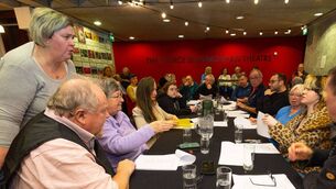 <p>Members of the Carlow Little Theatre Society and Carlow Writers' Group during a reading of a new play, The Campaign in Visual, Carlow. Photo: Michael O'Rourke Photography 2026</p>