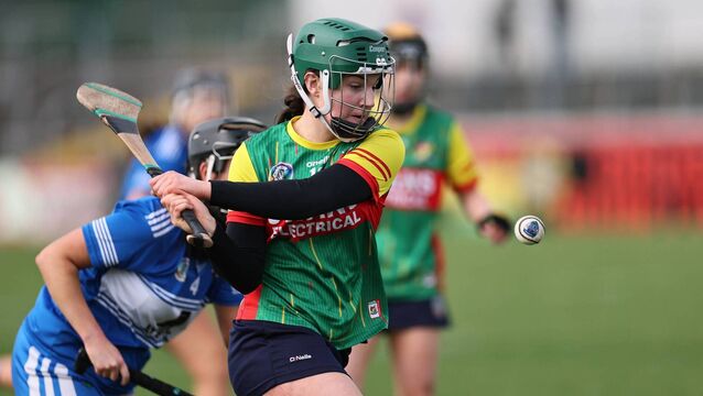 <p>Abhainn Coady scores a second half point for Carlow</p>