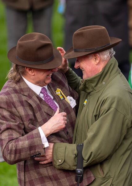  Lossiemouth owner Rich Ricci celebrates with trainer Willie Mullins after the Champion Hurdle today at the Cheltenham Festival Photo: ©INPHO/Morgan Treacy
