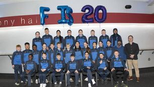 <p>Sixth-class students at St Fiacc's National School, winners of 'Best Script' at the Fís Film Awards</p>