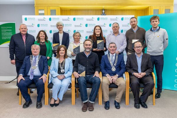 Local councillors and business owners at the Local Enterprise Office county final awards ceremony on 4 March.