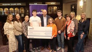 <p>At the presentation of a cheque to Pieta at the Woodford Dolmen Hotel were Rebekah McDermott, Laura McDonald, Fiona Grace, Evan Brennan, Paul Brennan, Stephanie Manahan (CEO of Pieta), Jack Brennan, Breda McDonald, Olivia Brennan and Marie Lalor Photo: Paul Curran</p>