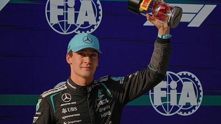 George Russell sees off Lewis Hamilton to win Chinese Grand Prix sprint race