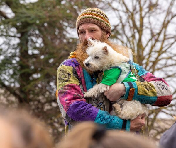 One man and his dog pictured at the St. Patrick’s Day Parade in Carlow. Pic: © Michael O'Rourke Photography 2026