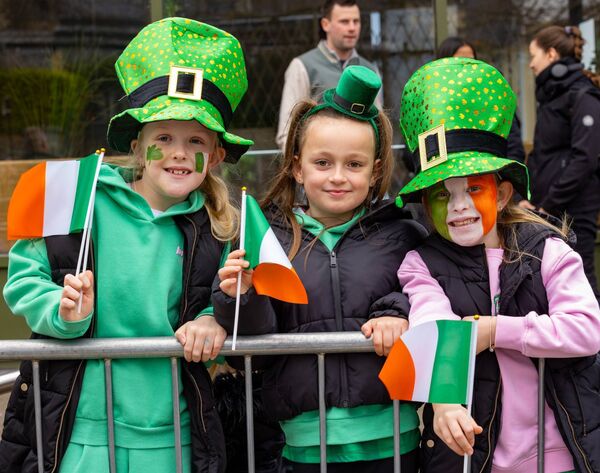 Pictured at the St. Patrick’s Day Parade in Carlow were Cara and Maya Kealy and Mia Conway. Pic: © Michael O'Rourke Photography 2026