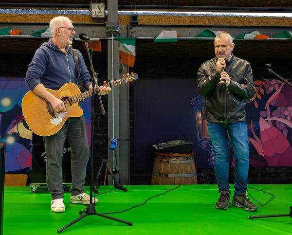 Justin Kelly and Chris Swaine perform a rousing rendition of ‘Zombie’ in The Exchange during the St. Patrick’s Day festivities in Carlow. Pic: © Michael O'Rourke Photography 2026