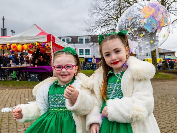 Sisters Alexis and Savannah Bolger were pictured at the St. Patrick’s Day Parade in Carlow. Pic: © Michael O'Rourke Photography 2026