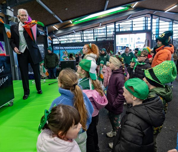 Enjoying the magic show in The Exchange during the St. Patrick’s Day festivities in Carlow. Pic: © Michael O'Rourke Photography 2026