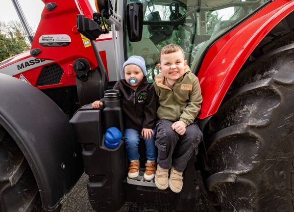 Callum O'Brien and Harry Foster were pictured at the Presentation College Carlow annual tractor run to raise funds for the Éist Cancer Support Centre Photo: Michael O'Rourke Photography 2026