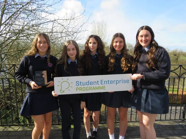 Intermediate winners: Mia Johnson, Sophia Kelly, Ruby Lavin, Casey Smith and Muireann Tooher from Tullow Community School Intermediate winners: Mia Johnson, Sophia Kelly, Ruby Lavin, Casey Smith and Muireann Tooher from Tullow Community School