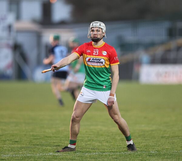 Jake Nolan scored a fine point on his debut for Carlow against Dublin Photo: Pat Ahern