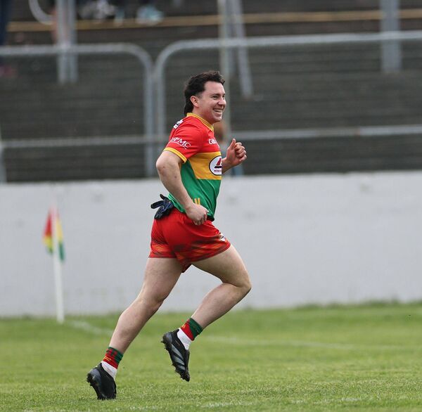 Jamie Clarke is all smiles after his second half goal helped clinch promotion Photo: Pat Ahern Jamie Clarke is all smiles after his second half goal helped clinch promotion Photo: Pat Ahern