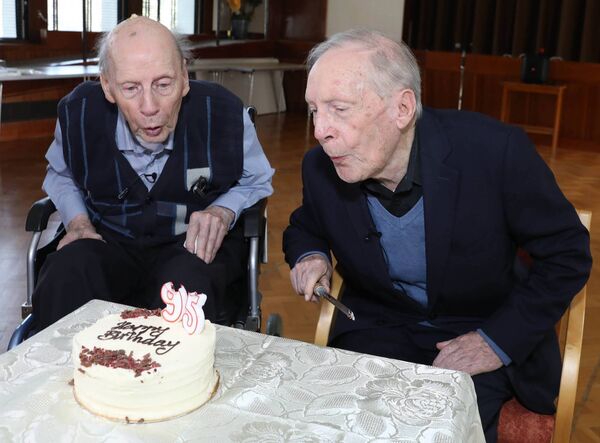 Twin brothers Fathers Joe and Matt Kelly celebrate their 95th birthday Photos: John Mc Elroy