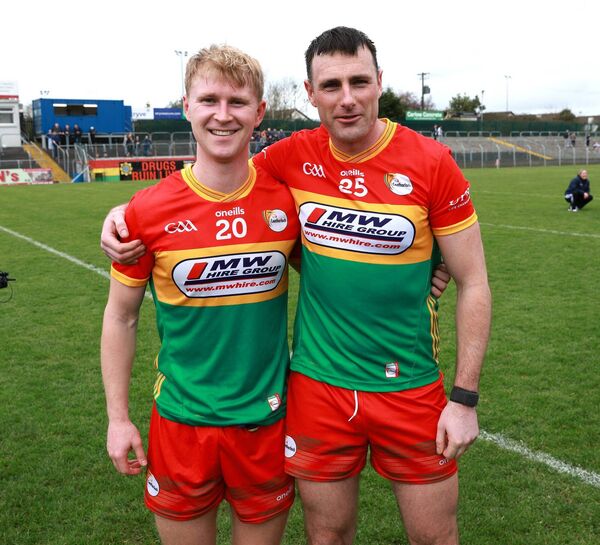 Brothers in arms - Ross Dunphy and Eooghan Ruth enjoying the moment of celebrating the defeat of Leitrim.