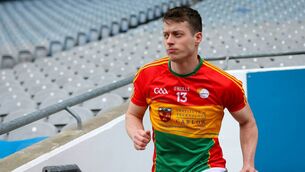 <p>Paul Broderick runs out at Croke Park ahead of the 2018 National Football League Division 4 Final against Laois. The current squad will enjoy that same feeling on Saturday evening Photo: ©INPHO/Oisin Keniry</p>