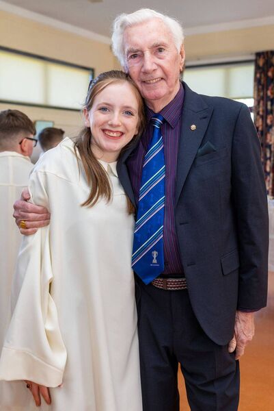 Eva Ní Mhaoldomhnaigh and sponsor, her great-grandfather Richard Mulvaney