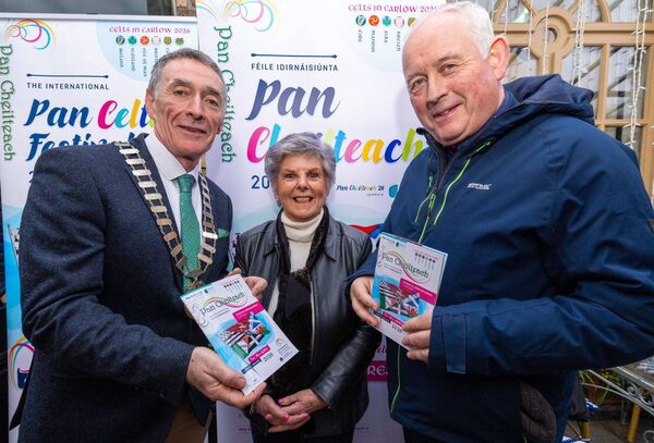 Mayor of Carlow Paul Doogue, Isobel Brooker and Fr John Dunphy Mayor of Carlow Paul Doogue, Isobel Brooker and Fr John Dunphy