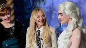 Warm reception for celebrities at new Disneyland park World of Frozen