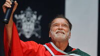 Arnold Schwarzenegger back in Belfast as he receives honorary degree