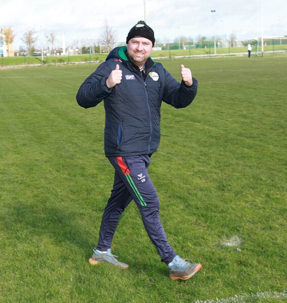 Manager Ed Burke was a happy man after Carlow qualified for the National League Division 4 final. Manager Ed Burke was a happy man after Carlow qualified for the National League Division 4 final.