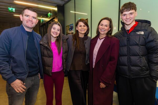 Paul, Líadan and Orlaith Hennessy with Caoimhe and Sean Óg Uí Fhearaíl 
