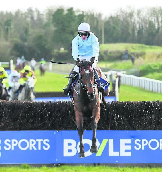 Donagh Meyler clears the last before coming home to win the BOYLE Sports Irish Grand National Chase on the Emmet Mullins trained Soldier In Milan Photo: ©INPHO/Tom Maher Donagh Meyler clears the last before coming home to win the BOYLE Sports Irish Grand National Chase on the Emmet Mullins trained Soldier In Milan Photo: ©INPHO/Tom Maher