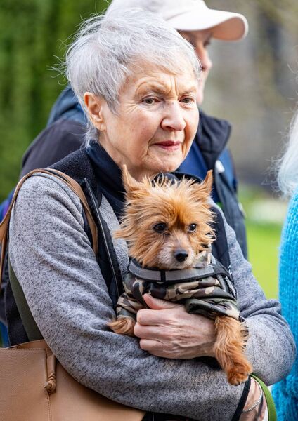 Joan Wynne and her dog Susie were pictured at the ‘Informal Gathering’ prior to the official launch of the Pan Celtic Festival '26 in Visual. Pic: © Michael O'Rourke Photography 2026