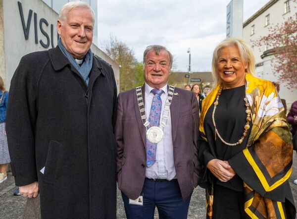 Fr. Conn Ó’Maoldhomhnaigh (President Carlow College), Cllr Ken Murnane (Cathaoirleach Carlow County Council) and Jennifer Murnane O'Connor TD (Minister of State at the Department of Health) were pictured at the ‘Informal Gathering’ prior to the official launch of the Pan Celtic Festival '26 in Visual. Pic: © Michael O'Rourke Photography 2026