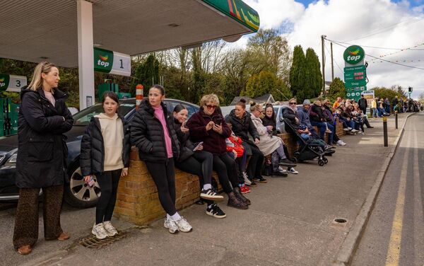 Lining up to see the spectacle of the Hacketstown Easter Parade