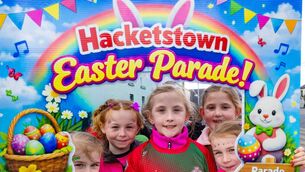 <p>Pictured at the Hacketstown Easter Parade were Millie and Fia Hayes and Millie, Ellie and Evie Dalton</p>