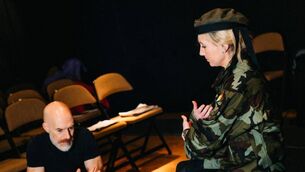 <p>Victoria Clarke being directed by Bryan Burroughs in the one-woman play, Requiem for a mission. She plays Amy, a UN officer returning to her post in the Middle East after a traumatic life event</p> <p>Victoria Clarke being directed by Bryan Burroughs in the one-woman play, Requiem for a mission. She plays Amy, a UN officer returning to her post in the Middle East after a traumatic life event</p>