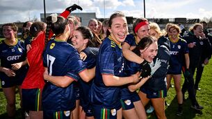 <p>Carlow captain Roisin Bailey leads the celebrations after the final whistle confirmed Carlow as LIDL National League Division 4 champions</p> <p>Carlow captain Roisin Bailey leads the celebrations after the final whistle confirmed Carlow as LIDL National League Division 4 champions</p>