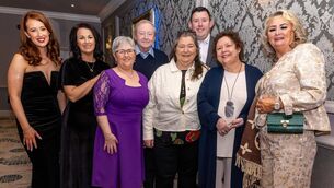 <p>At the Autism Heroes gala dinner in the Woodford Dolmen Hotel were Louise Burnett, Triona Kirwan, Catriona Kirwan, Dylan Thomas, John Murphy, Eileen Doyle, Annette Fox and Kathleen O'Connor Photos: michaelorourkephotography.ie</p>