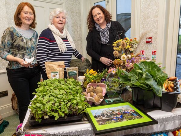 Pictured at the Embracing Change event in Ballykealey House Hotel were Olive Murphy, Helen O'Flaherty and Teresa Cushen from the Bagenalstown Community Garden Photos: Michael O'Rourke Photography 2026