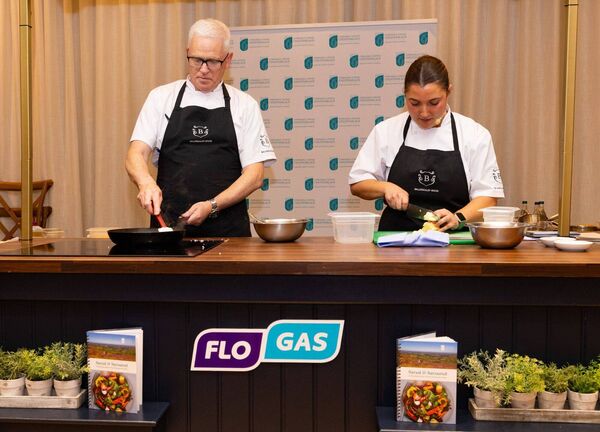 Head chefs Wiktoria Boratyn and James Murray give a cookery demonstration 